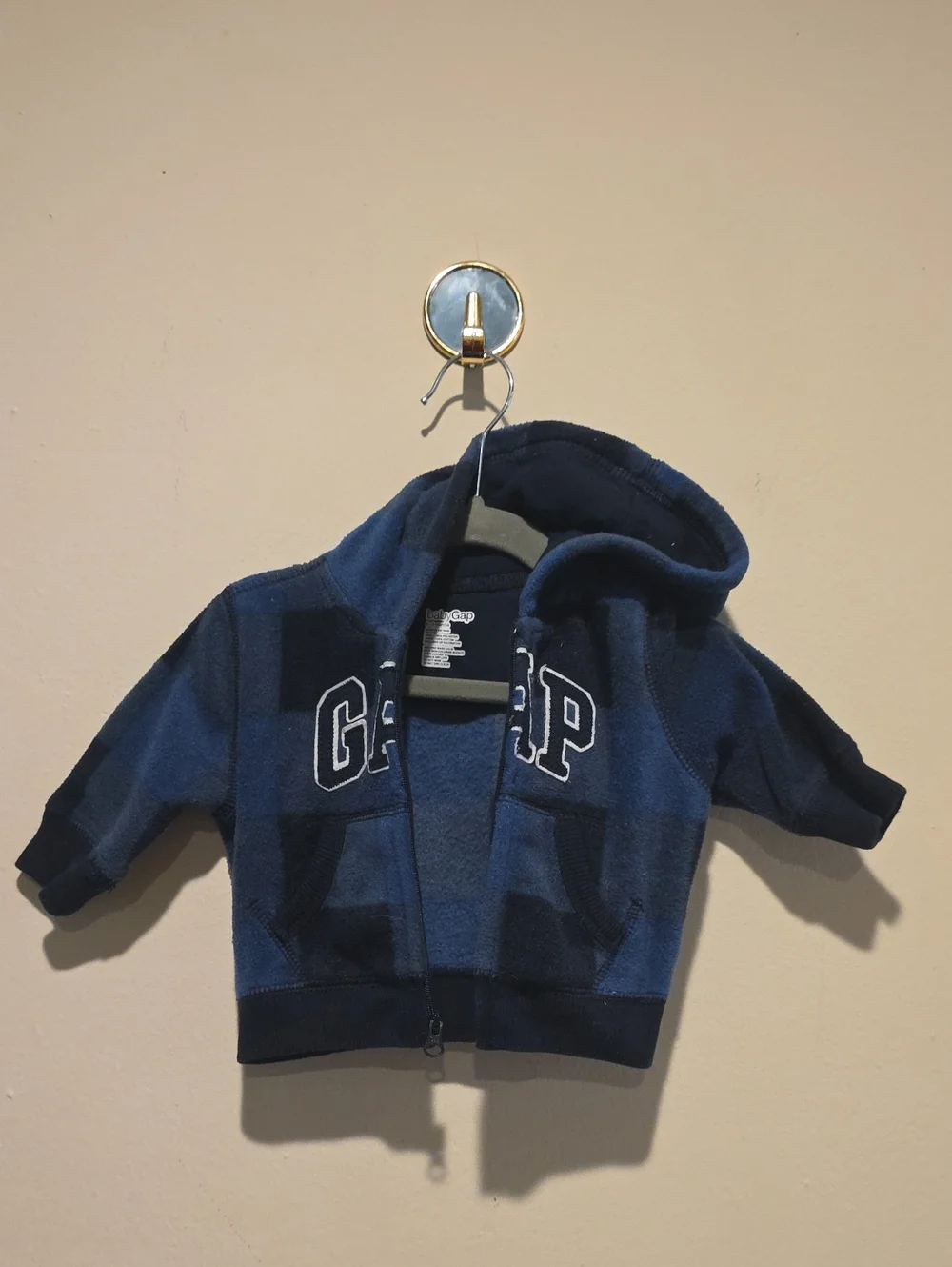 GAP Navy and Blue Hooded Zip Sweatshirt 0-3 Months